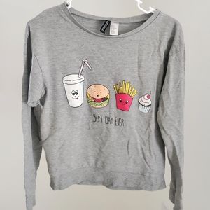 🏷️Buy 4 Get 1 Free🏷️H&M divided best day ever food sweatshirt